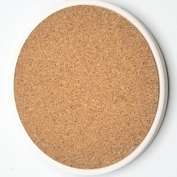 Lahome Small But Mighty Blue Gold Marble Effect Coasters with Cork Bottoms 4" - Picture 5 of 7